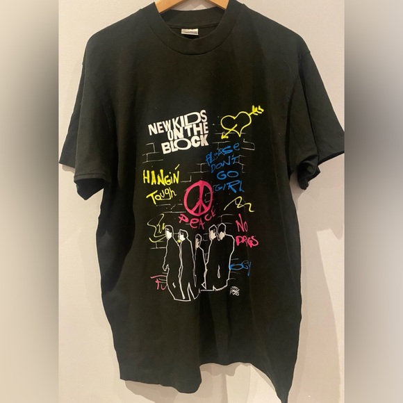 Vintage New Kids on the Block NKOTB Rare Backstage Pass Concert Tee, 1989 - Picture 1 of 9